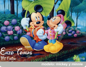 Imanes rompecabezas personalizados Mickey y Minnie